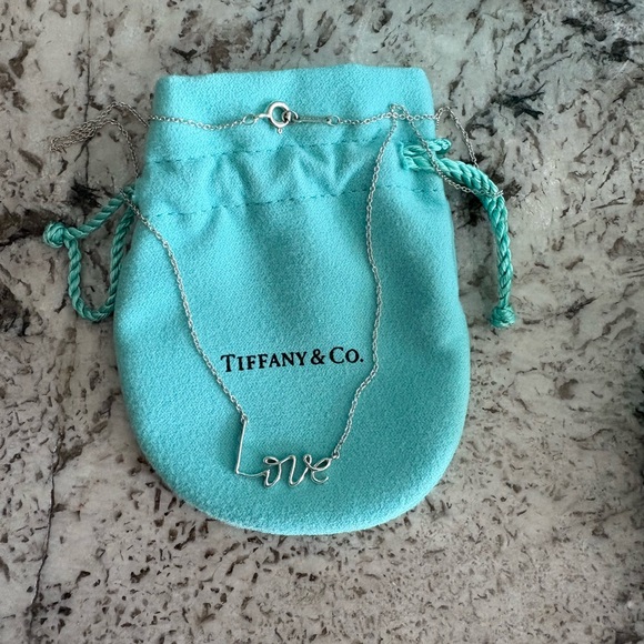 Tiffany & Co. Paloma Picasso Sterling Silver Graffiti "Love" Necklace - Picture 2 of 3